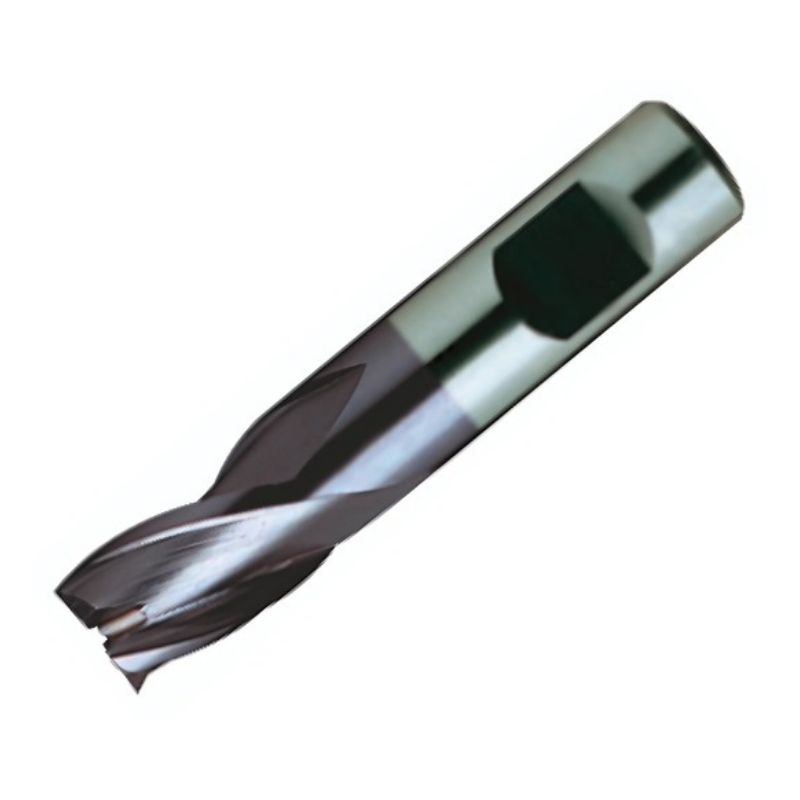 Europa Tools HSS-E End Mill - TiAlN Coated 3 Flute With Flatted Shank - Short Length Throw Away - 16mm