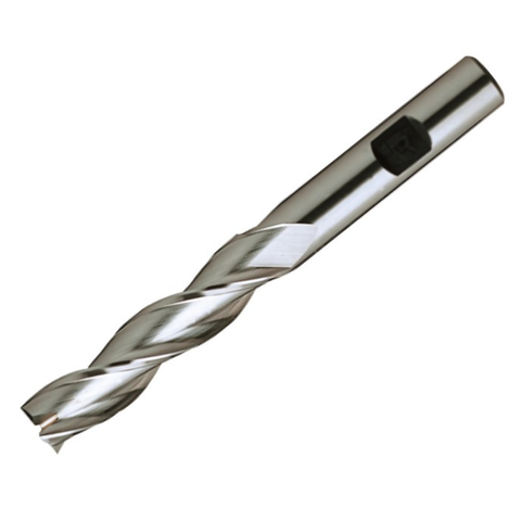 Europa Tools HSS-E End Mill - Uncoated 3 Flute Centre Cutting - Long Length - 3mm