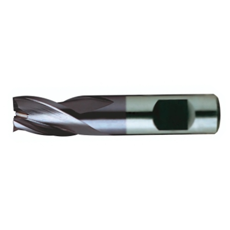 Europa Tools HSS-E End Mill - TiAlN Coated 3 Flute With Flatted Shank - Short Length Throw Away - 16mm