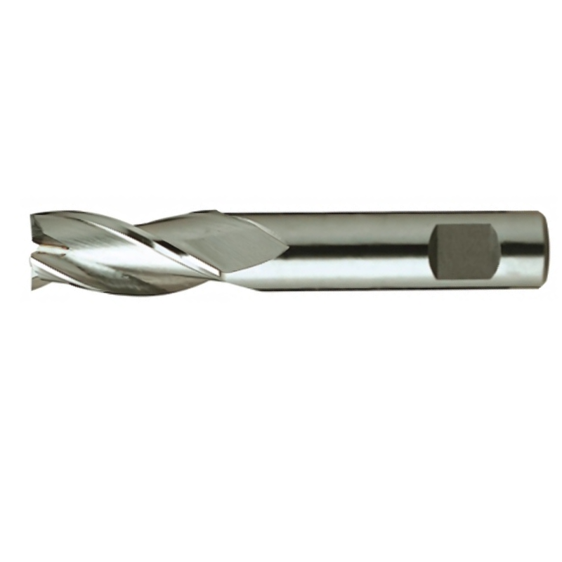 Europa Tools HSS-E End Mill - 3 Flute Centre Cutting with Flatted Shank - Short Length Throw Away - 2mm