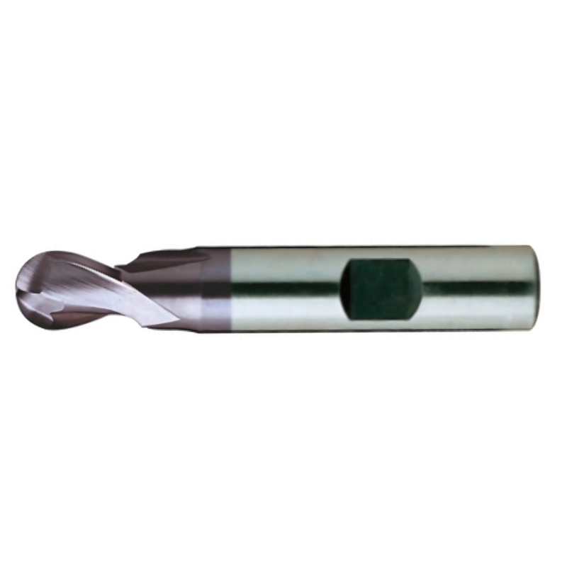 Europa Tools HSS-E End Mill - TiAlN Coated 2 Flute Ball Nose With Flatted Shank - 7mm