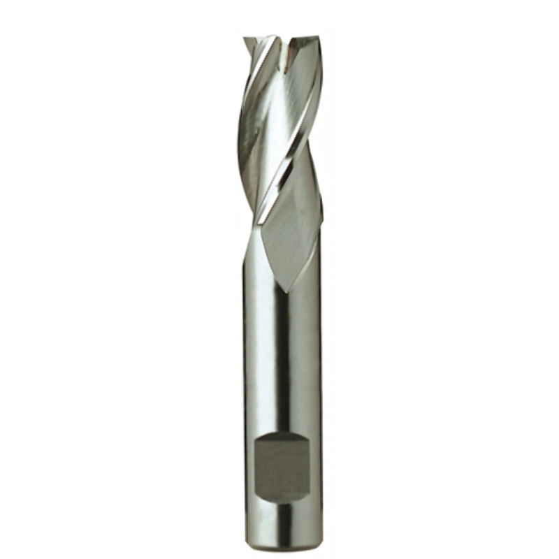 Europa Tools HSS-E End Mill - 3 Flute Centre Cutting with Flatted Shank - Short Length Throw Away - 2mm