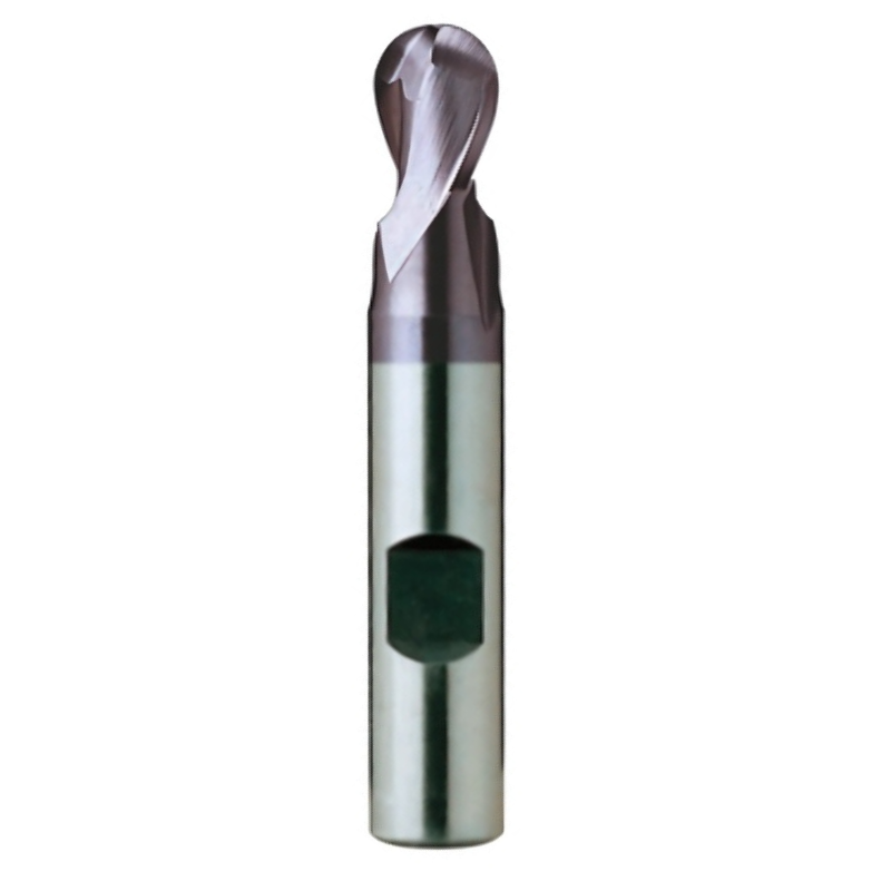 Europa Tools HSS-E End Mill - TiAlN Coated 2 Flute Ball Nose With Flatted Shank - 9mm