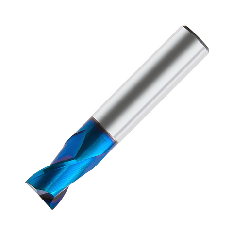 Europa Tools Carbide End Mill 2 Flute Extended Neck - Stub Length - Pulsar Blue - Corner Radius - 2mm x 4mm x R0.1
