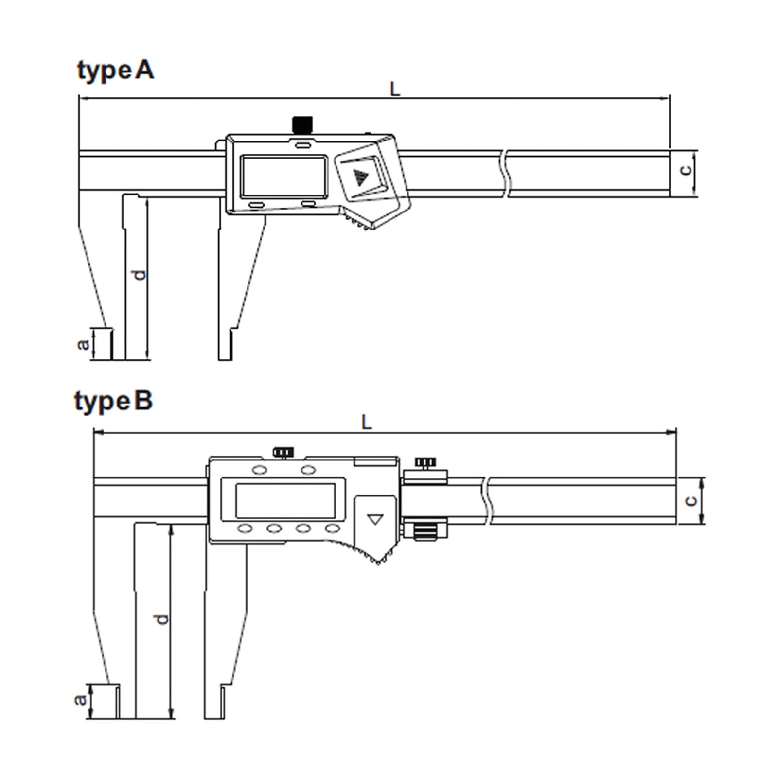 0-500mm / 0-20" Digital Caliper for Wide Measurements up to 2 meter - 1106 Series (Insize)
