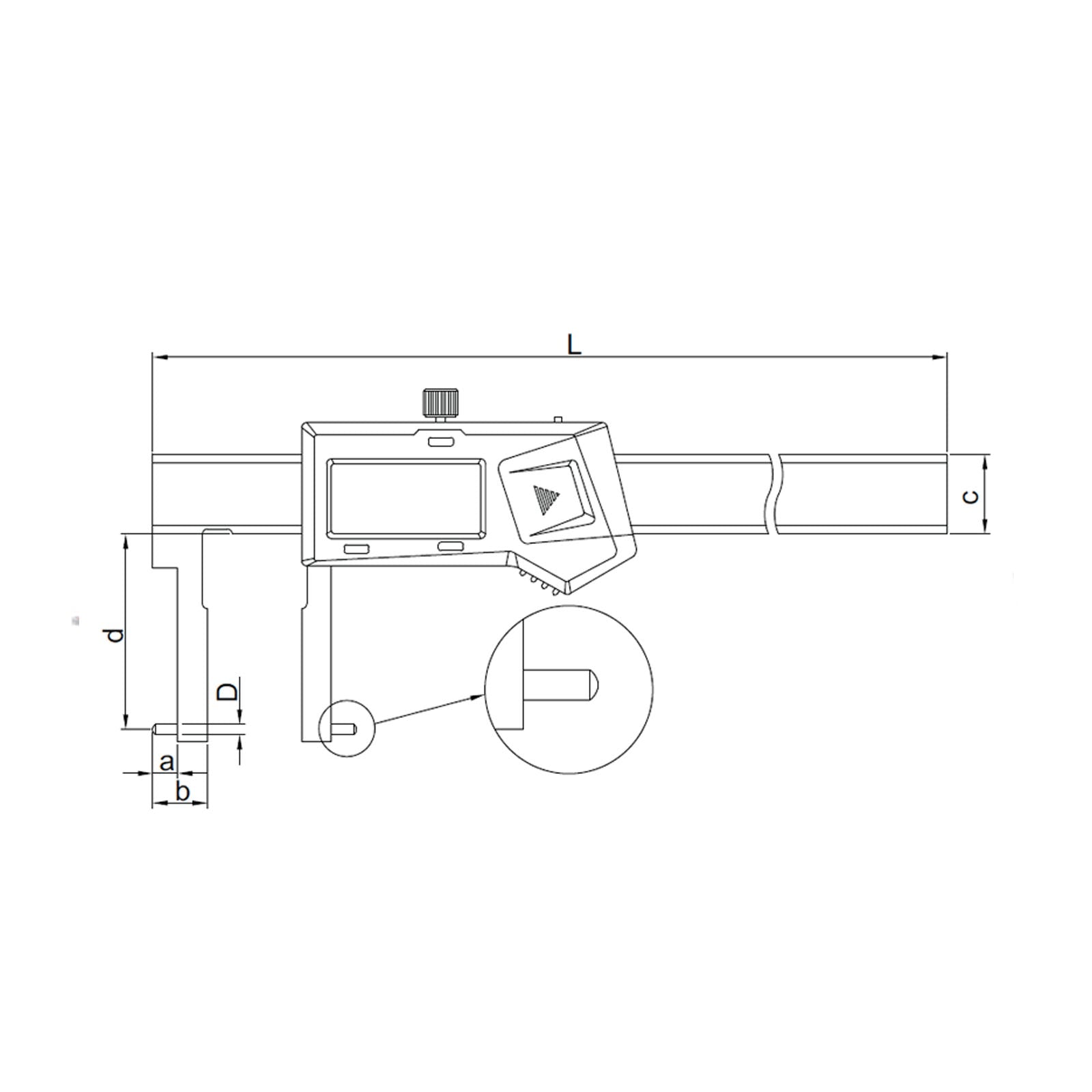 24-150mm Digital Inside Point Caliper - 1121 Series (Insize)