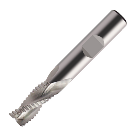 Europa Tools Carbide End Mill 3 Flute - Rougher Chamfer Edge - Standard Length For Aluminium - Flatted Shank - ALU XP - 12mm