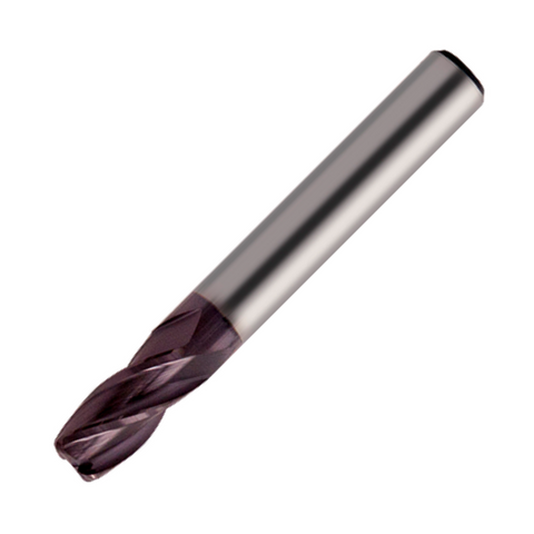Europa Tools Carbide End Mill 4 Flute TiAlN Coated - Corner Radius - Standard Length - K30 - 6mm x R0.3