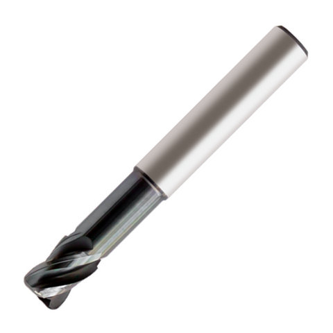 Europa Tools Carbide End Mill 4 Flute Corner Radius - Long Length Necked - Mastermill VX - 12mm x R1 x 40mm