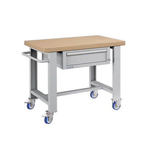 Polstore Standard Mobile Workbench - 1 Draw - Light Grey - 1065mm(W) x 750mm(D) x 908mm(H)