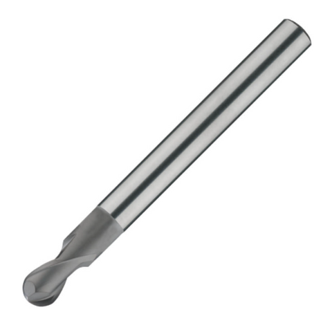 ITC Carbide End Mill Ball Nose 2072 - 2 Flute 30° Helix With Facet Relief & Diamond Coating - Composites - 1mm