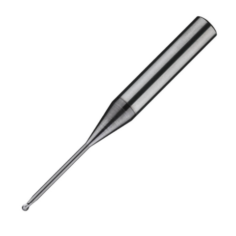 ITC Carbide End Mill Ball Nose 2112 - 2 Flute 30° Helix With Roll Relief & Coating - Micro - 0.3mm