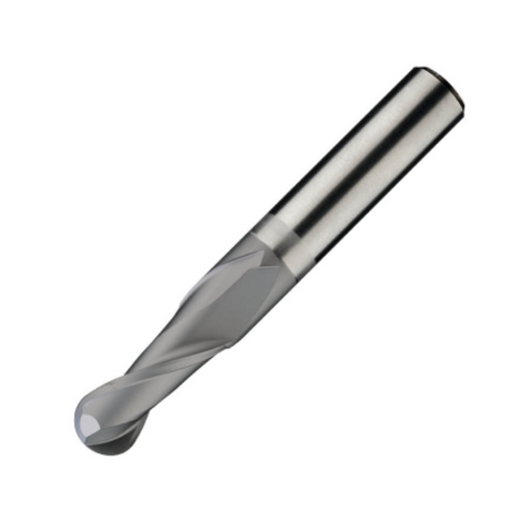 ITC Carbide End Mill Ball Nose 2302 - 2 Flute 30° Helix With Facet Relief & Diamond Coating - Composites - 4mm