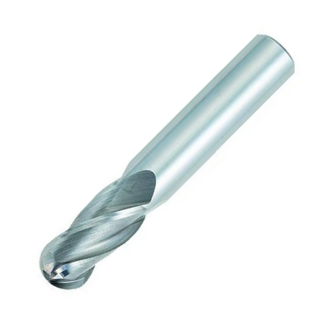 OSG Carbide 4 Flute End Mill Ball Nose - Regular Length Centre Cutting For General Applications - 3mm