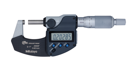 Mitutoyo Digital Micrometers IP65 with Ratchet Stop 1-2", with Output