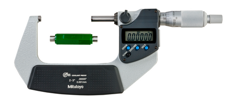 Mitutoyo Digital Micrometers IP65 with Ratchet Stop 2-3", with Output