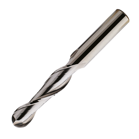Europa Tools Carbide End Mill 2 Flute Uncoated - Ball Nose - Long Length - K30 - 10mm