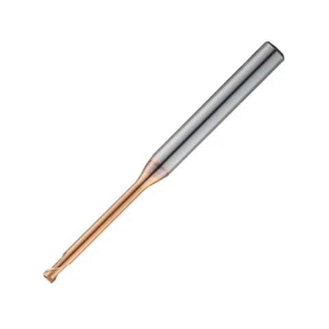 Vortex Long Neck Corner Radius 2 Flute End Mill - TiSiN Coated - 2mm Cutter Dia x 8mm Reach x 0.2 Corner Radius