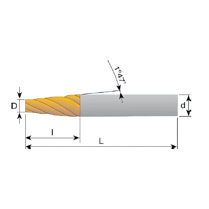 Carmex Solid Carbide Tapered End Mill - 12mm