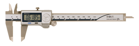 Mitutoyo Digital ABS Caliper CoolantProof IP67 Inch/Metric, 0-150mm / 0-6", Thumb Ro., w/o Output
