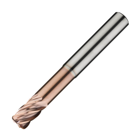 ITC Carbide End Mill Corner Radius 5041 - 5 Flute Variable Helix With Roll Relief, Harmonic Fluting, Radius & Coating - Steels & Exotics - 12mm x R2
