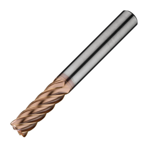 ITC Carbide End Mill Corner Radius 6051 - 6 Flute 38° Helix With Roll Relief, Harmonic Fluting, Radius & Coating - Steels & Exotics - 20mm x R0.5