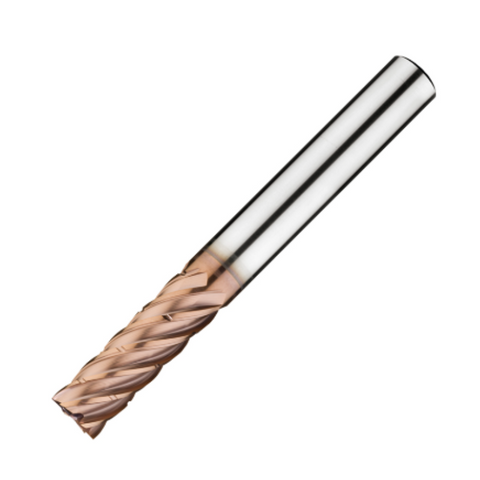 ITC Carbide End Mill Corner Radius 6054 - 6 Flute 38° Helix With Roll Relief, Radius, Chipbreakers & Coating - Steels & Exotics - 6mm x R0.5