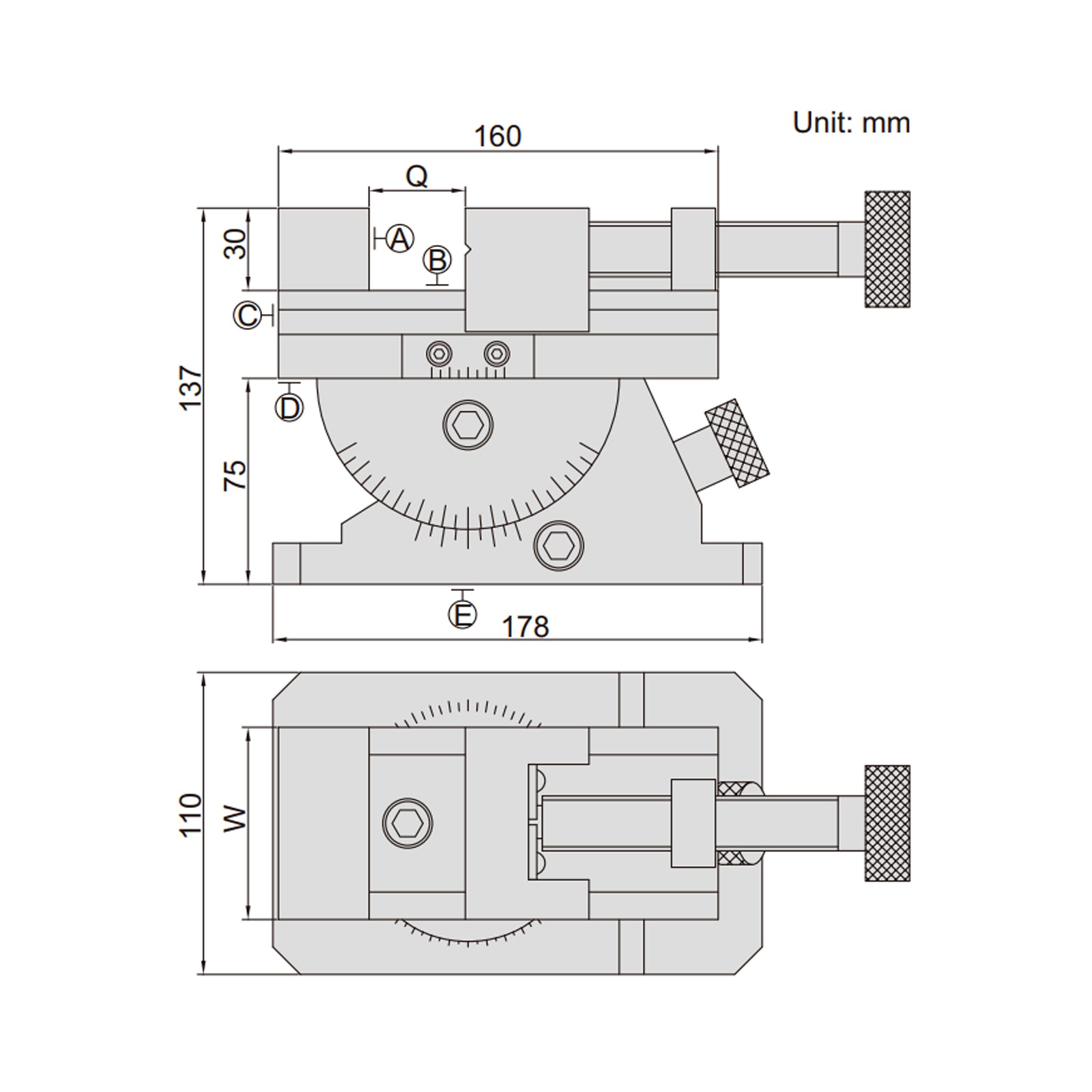 0-80mm Precision Universal Inspection Vice - 6521 Series (Insize) - 6521-80