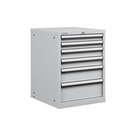 Polstore Cabinet - 6 Drawers 27x36EH - 90% Extension - Light Grey - 564mm(W) x 725mm(D) x 800mm(H)