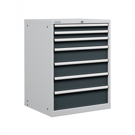 Polstore Cabinet Combo - 7 Drawers 36x36EH - 100% Extension - Light Grey/Dark Grey - 717mm(w) x 1000mm(h)