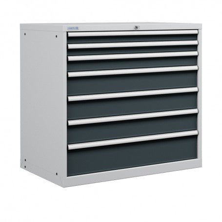 Polstore Cabinet Combo - 7 Drawers 54x27EH - 100% Extension - Light Grey/Dark Grey - 1023mm(w) x 1000mm(h)