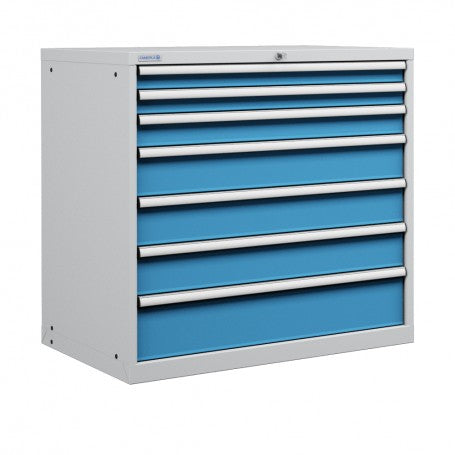 Polstore Cabinet Combo - 7 Drawers 54x27EH - 100% Extension - Light Grey/Light Blue - 1023mm(w) x 1000mm(h)