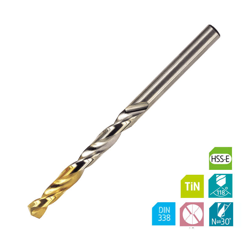 Europa Jobber Drill - HSS Goldex - TiN Coated - 7.7mm