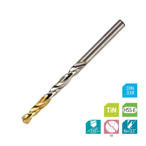 Europa Tools Jobber Drill - Goldex HSS-E TiN Coated -1.7mm