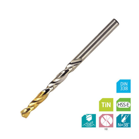 Europa Tools Jobber Drill - Goldex HSS-E Worm Pattern - TiN Tipped - 2.9mm