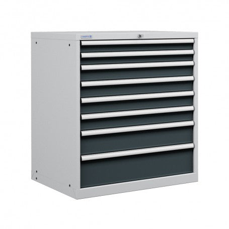 Polstore Cabinet Combo - 8 Drawers 45x36EH - 100% Extension - Light Grey/Dark Grey - 870mm(w) x 1000mm(h)