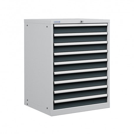Polstore Cabinet Combo - 9 Drawers 36x36EH - 100% Extension - Light Grey/Dark Grey - 717mm(w) x 1000mm(h)