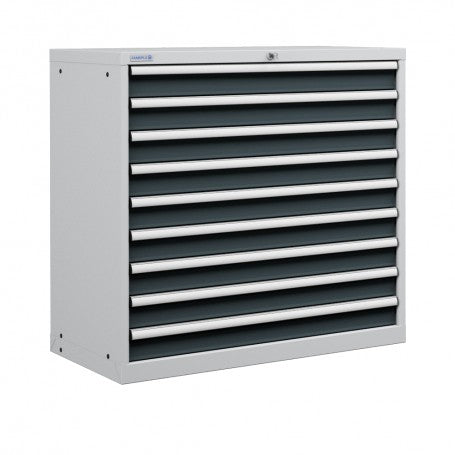 Polstore Cabinet Combo - 9 Drawers 54x27EH - 100% Extension - Light Grey/Dark Grey - 1023mm(w) x 1000mm(h)
