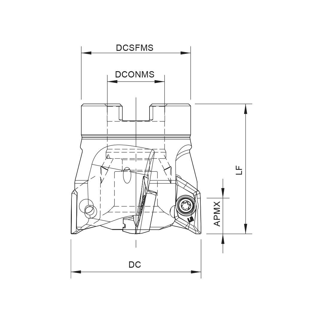 Palbit Arbor Mounting Holder - For XD15M5 Inserts - 80mm Cutter Diameter - 181094800