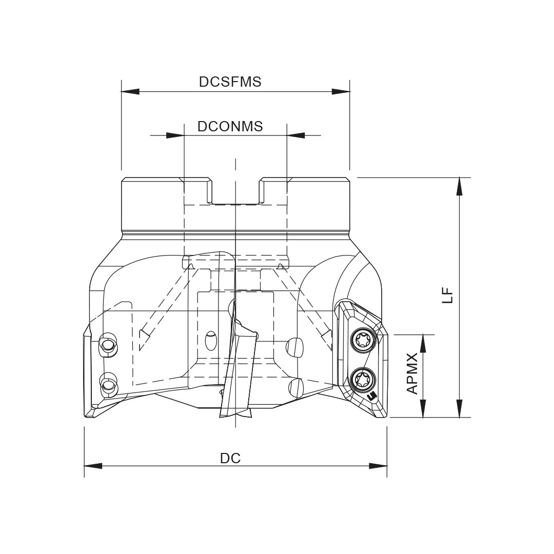 Palbit Arbor Mounting Holder - For XD22M7 Inserts - 63mm Cutter Diameter - 181093500