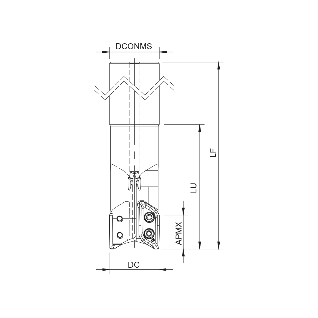 Palbit Cylindrical Shank Holder - For XD22M7 Inserts - 32mm Cutter Diameter - 181069800