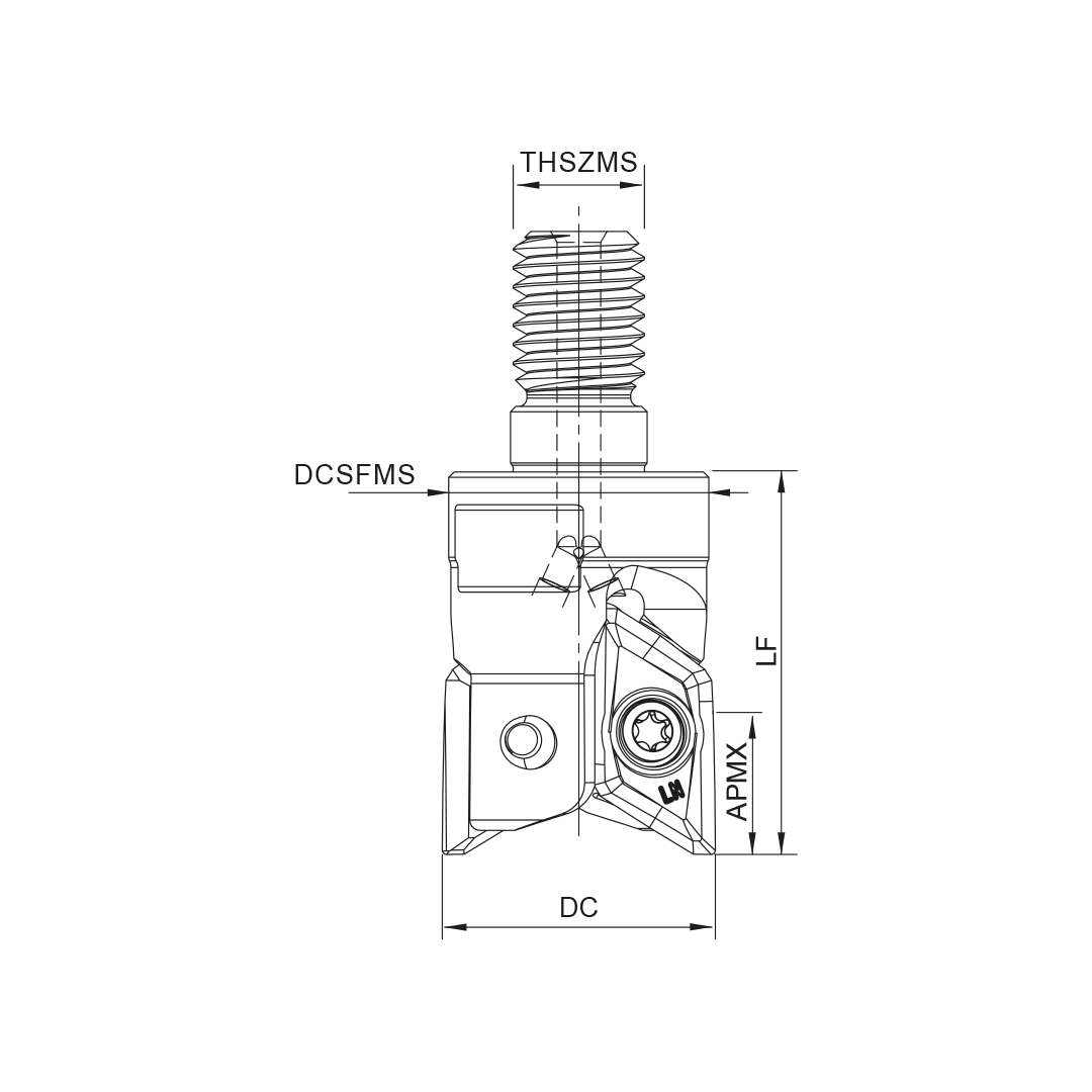 Palbit Threaded Coupling Holder - For XD15M5 Inserts - 40mm Cutter Diameter - 181202600