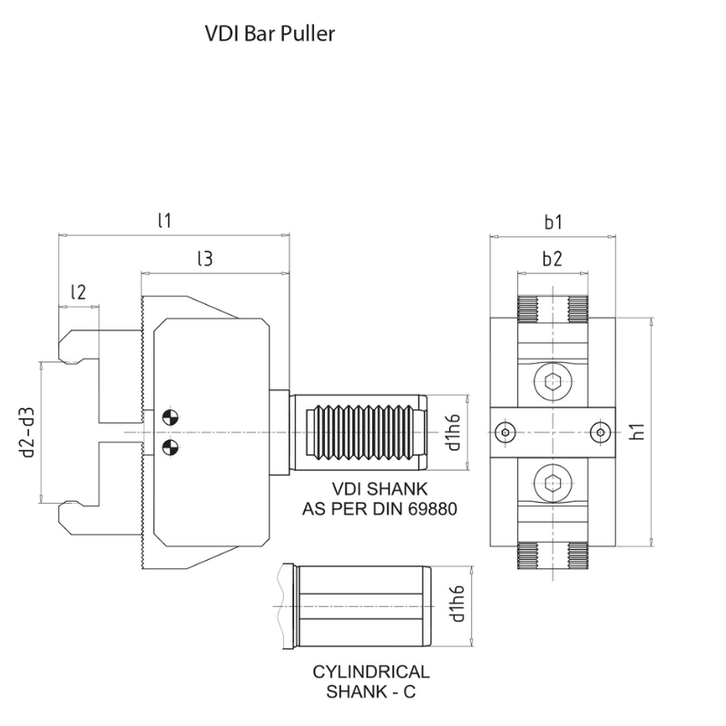 Omega Products Bar Puller - VDI Shank - VDI50 BP50
