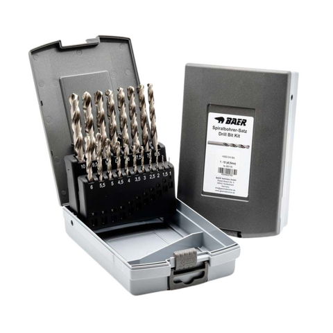 BAER Drill Set - HSSG Drill Set for General Use - Drill 1-10mm (0.5 inc)