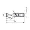 Dormer Pramet C123 1/16 Inch HSS-E-Powder Metal Flatted Shank 2 Flute Standard Length Slot Drill DIN 844 K thumbnail 2