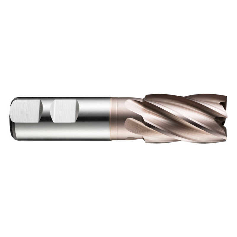 Dormer Pramet C246 8.0mm HSS-E-Powder Metal TICN Flatted Shank Multi-Flute Standard Length End Mill DIN 844 K
