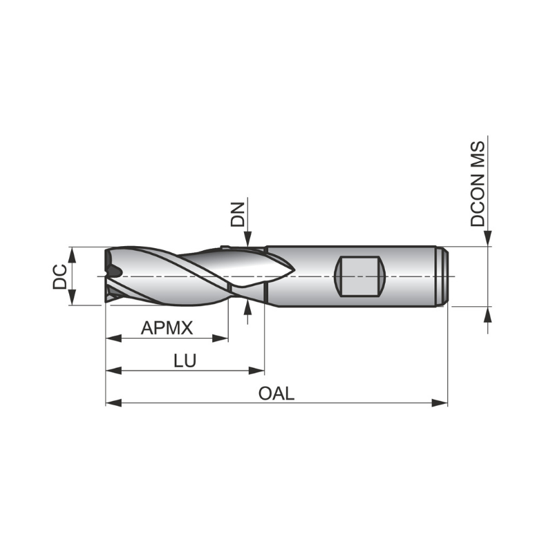Dormer Pramet C305 3.5mm HSS-E-Powder Metal Primax Flatted Shank 3 Flute Standard Length Slot Drill DIN 844 K
