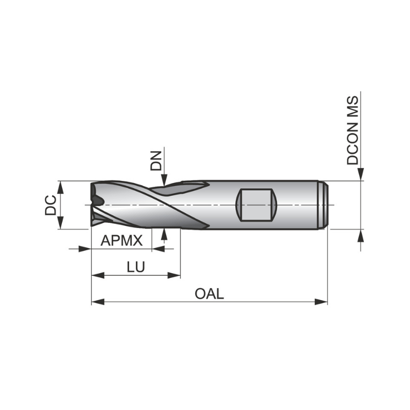 Dormer Pramet C306 11.0mm HSS-E-Powder Metal Primax Flatted Shank 3 Flute Short Series Slot Drill DIN 327 D
