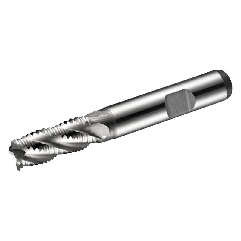 Dormer Pramet C407 12.0mm HSS-E-Powder Metal Primax Flatted Shank Multi-Flute Roughing (NRA) Standard Length End Mill DIN 844 K