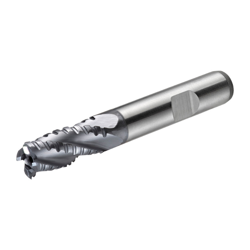 Dormer Pramet C413 18.0mm HSS-E TICN Flatted Shank Multi-Flute Roughing (NF) Standard Length End Mill DIN 844 K